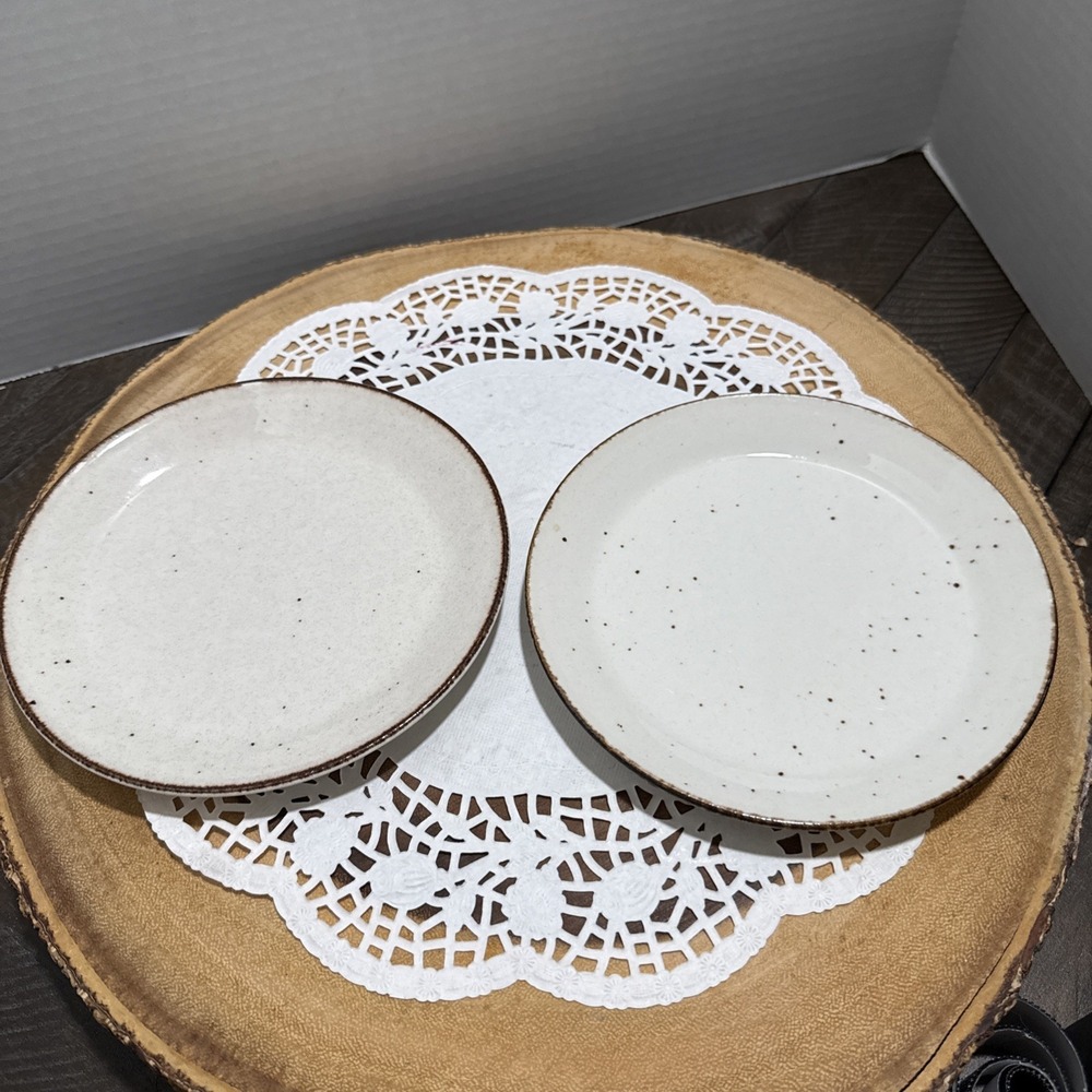 J&G Meakin Lifestyle Bread Butter Plates Set Of 2 England Speckled 6.5" Vintage